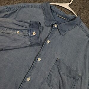 TOMMY BAHAMA Linen‎ Shirt Mens XXL 2XL Blue Relax Camp Casual Travel